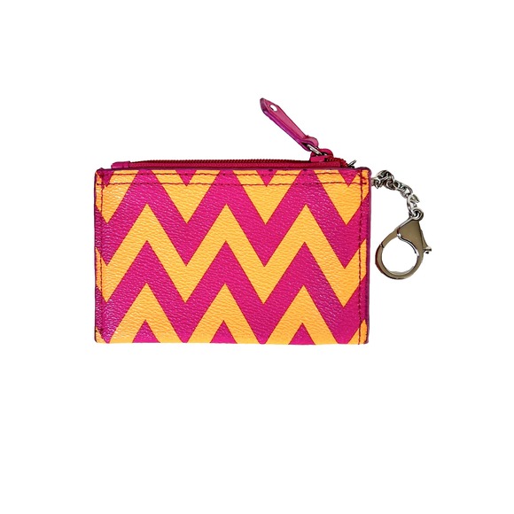 NWOT Vera Bradley Zig Zag Pink Orange‎ Coin Card Key Chain holder Purse - Picture 2 of 3